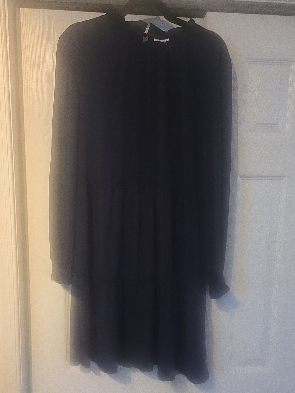 Women's LulaRoe ANNABELLE Navy Long-Sleeve Tiered Dress